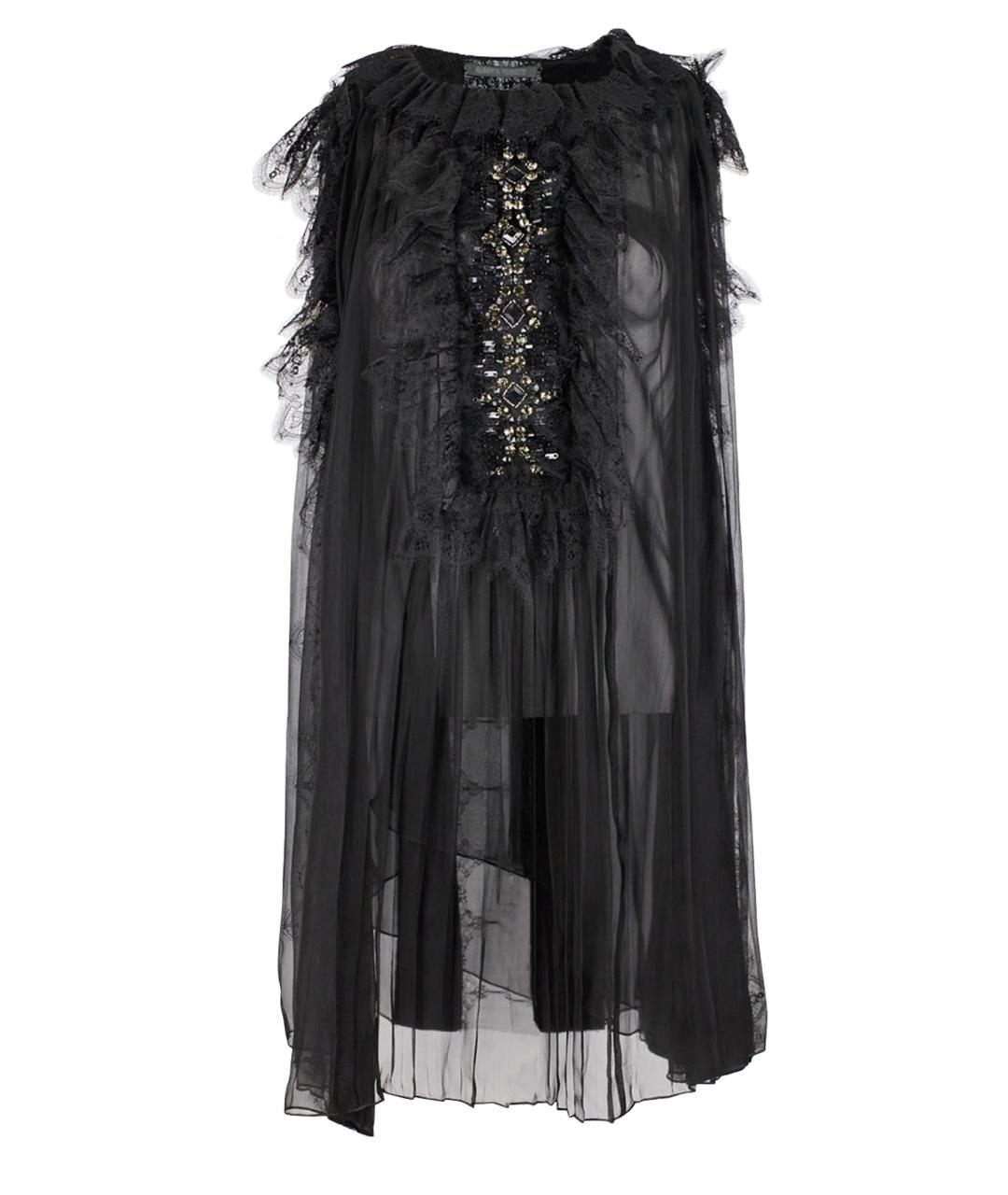 ALBERTA FERRETTI Черное шелковое коктейльное платье, фото 1