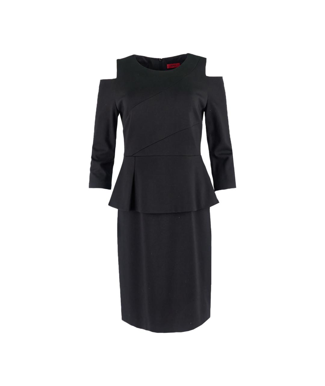 HUGO BOSS Черное вискозное коктейльное платье, фото 6