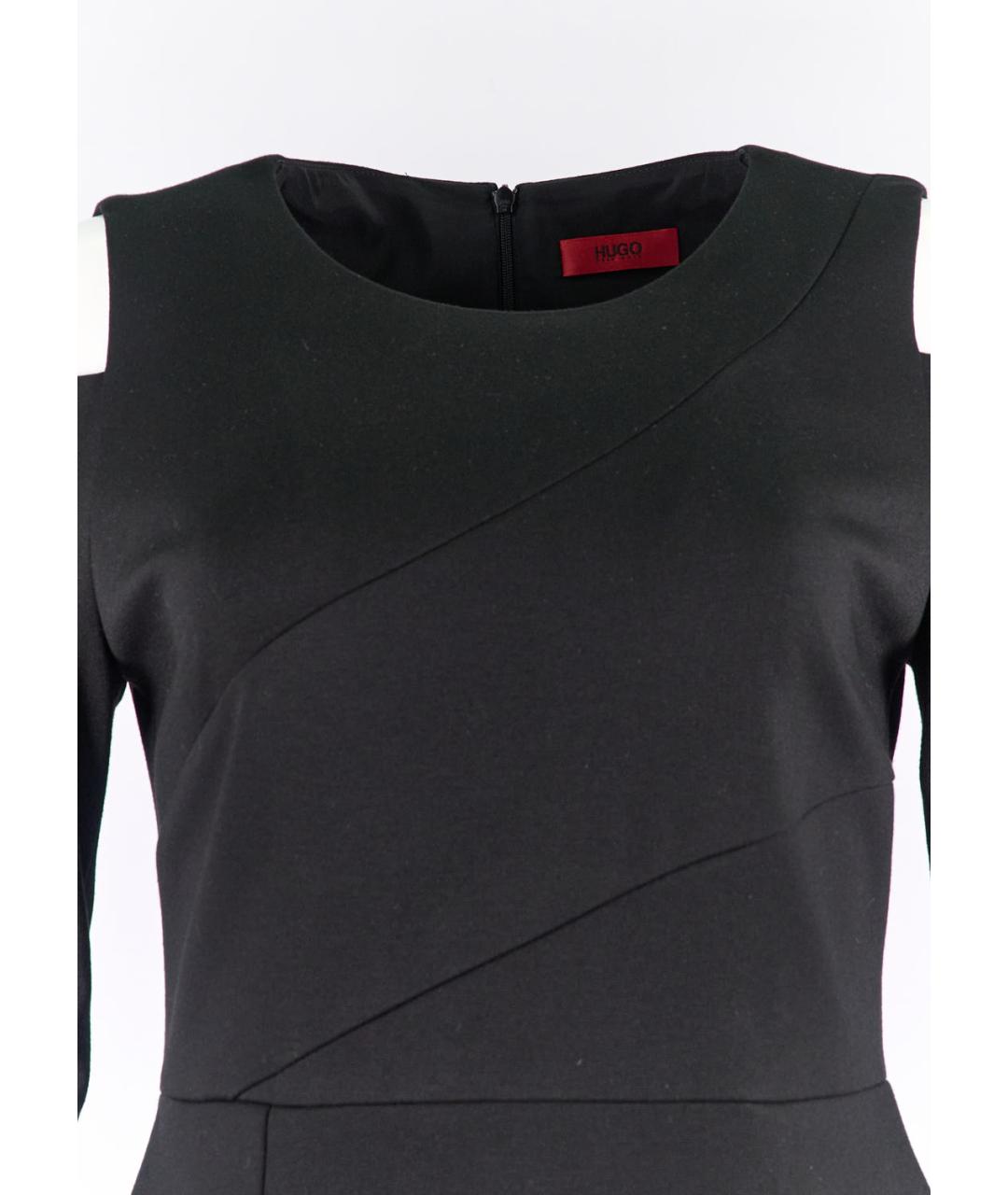HUGO BOSS Черное вискозное коктейльное платье, фото 4