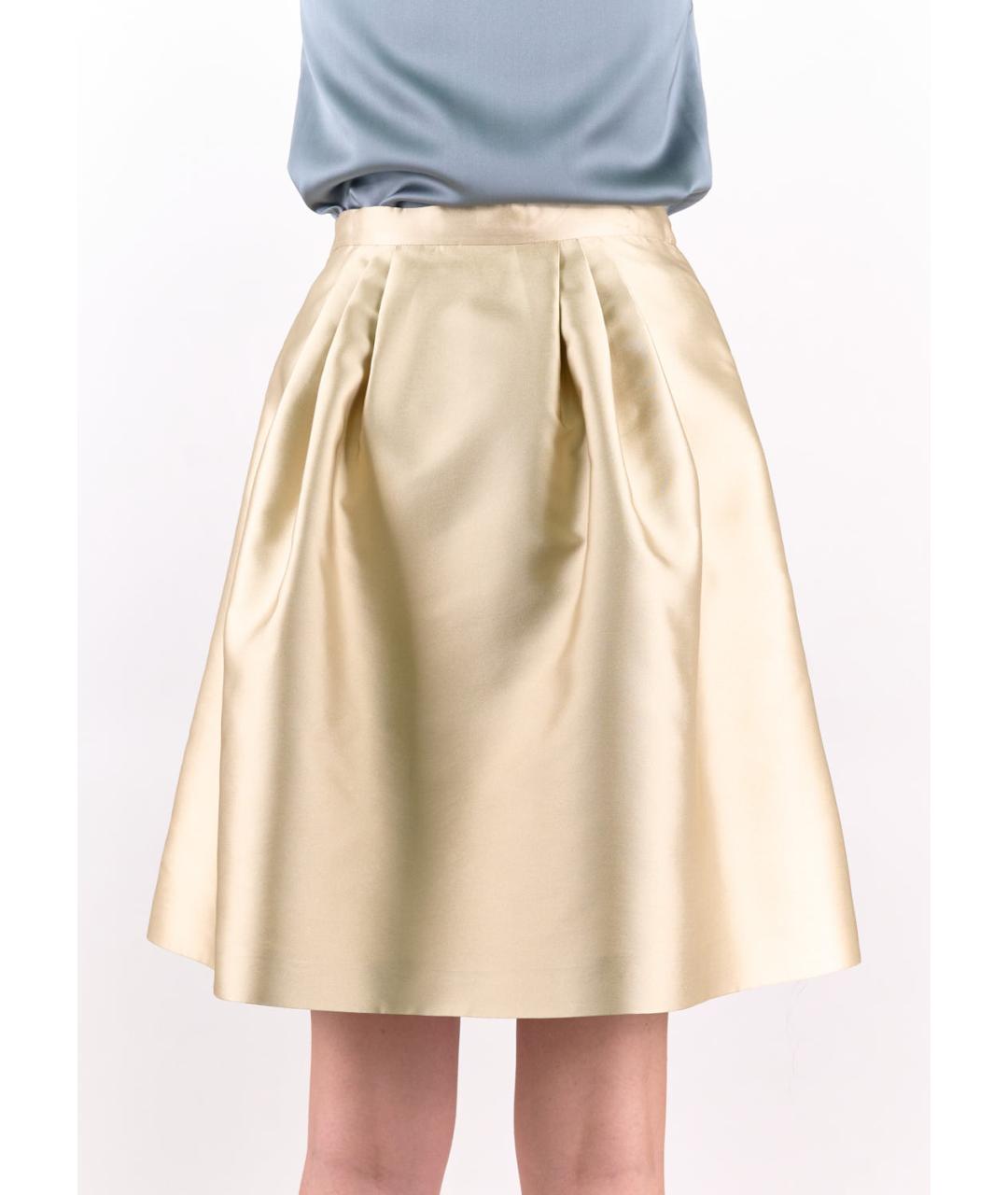 MAX MARA STUDIO Бежевая полиэстеровая юбка мини, фото 2
