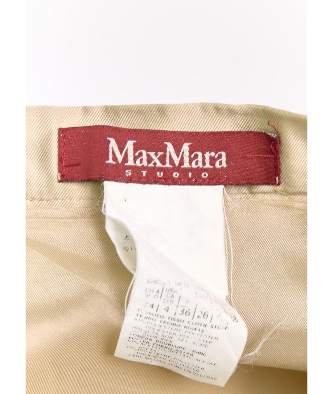 MAX MARA STUDIO Бежевая полиэстеровая юбка мини, фото 3