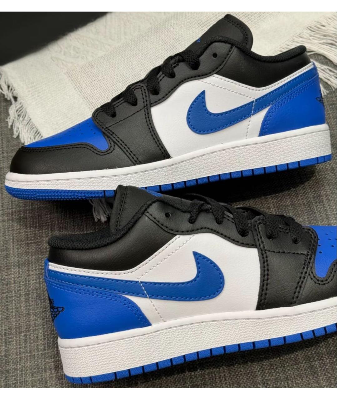 JORDAN Синие кожаные кроссовки, фото 4