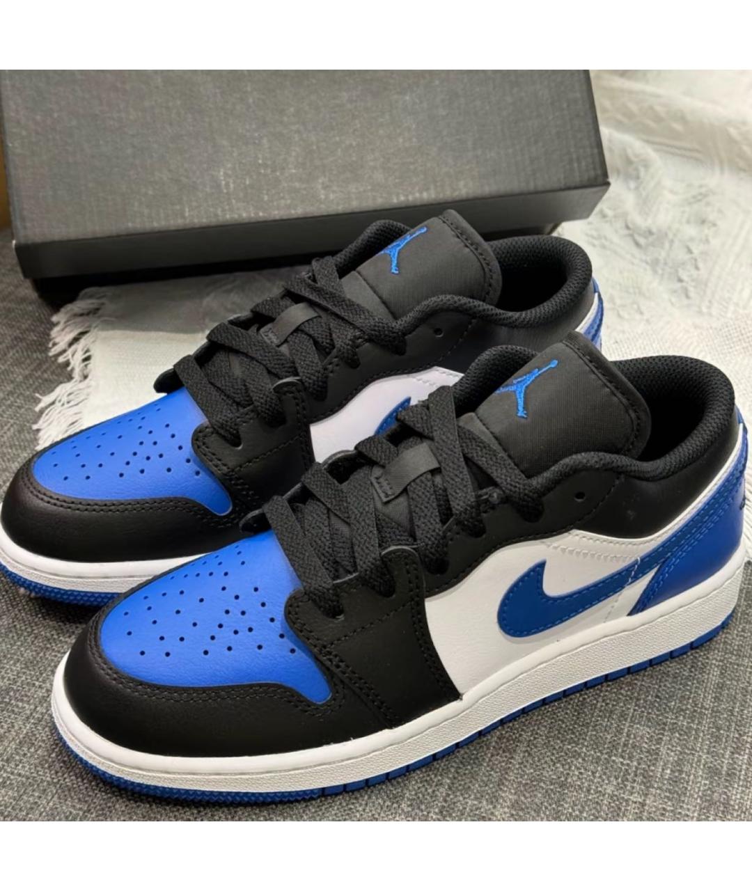 JORDAN Синие кожаные кроссовки, фото 2