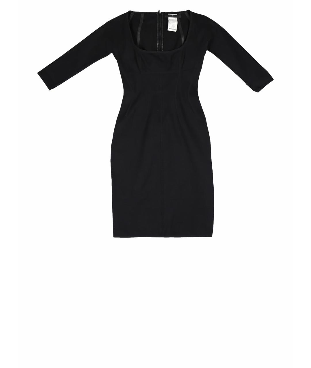 DSQUARED2 Черное хлопко-эластановое повседневное платье, фото 1