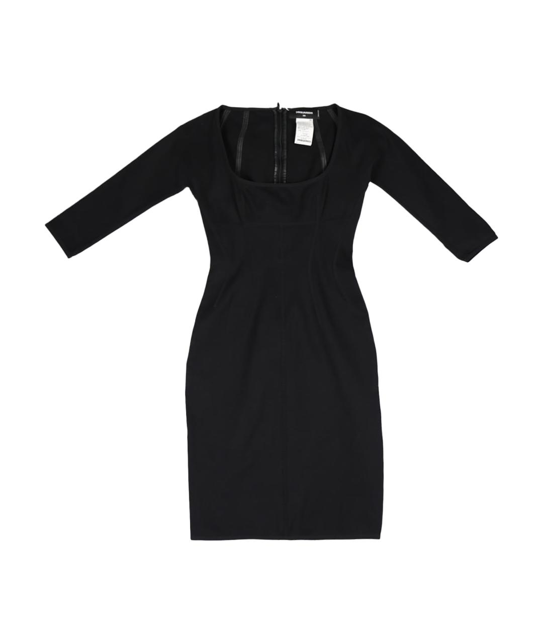 DSQUARED2 Черное хлопко-эластановое повседневное платье, фото 6