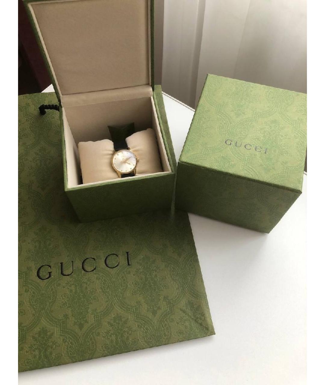 GUCCI Черные металлические часы, фото 4