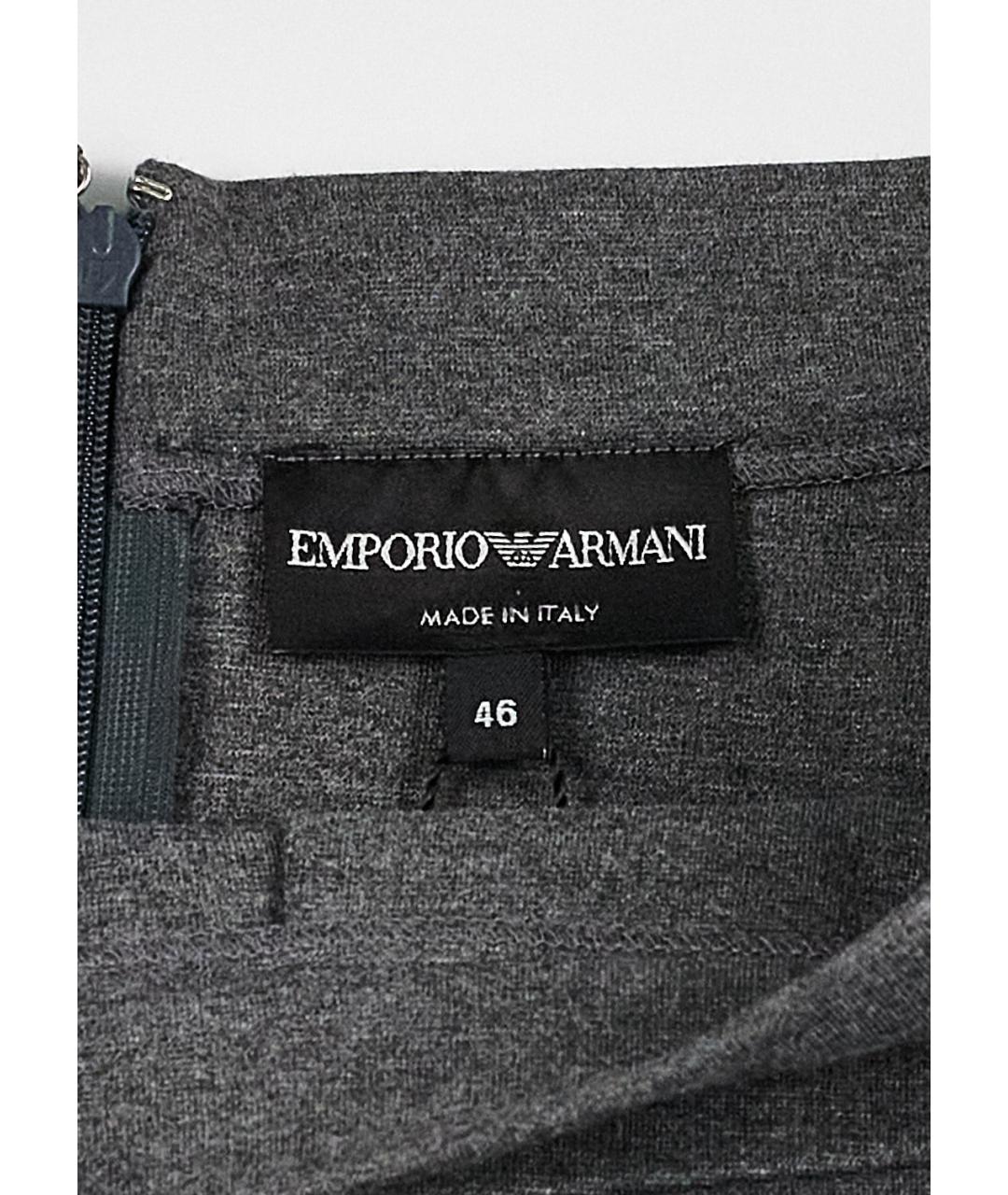 EMPORIO ARMANI Серая вискозная юбка миди, фото 3