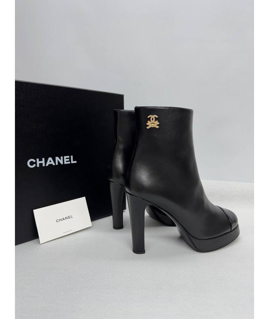 CHANEL Черные кожаные ботильоны, фото 5