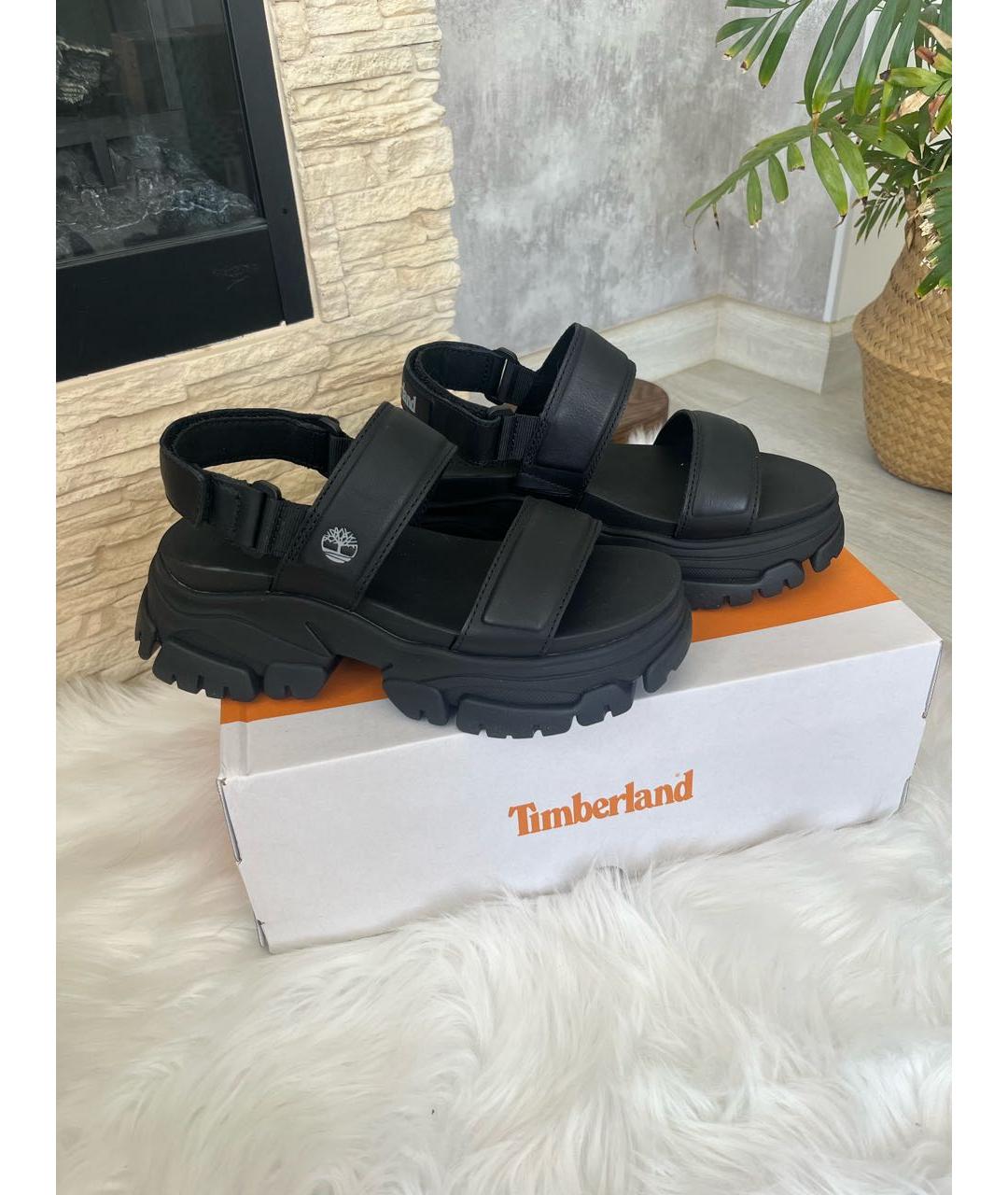 TIMBERLAND Черные кожаные сандалии, фото 5