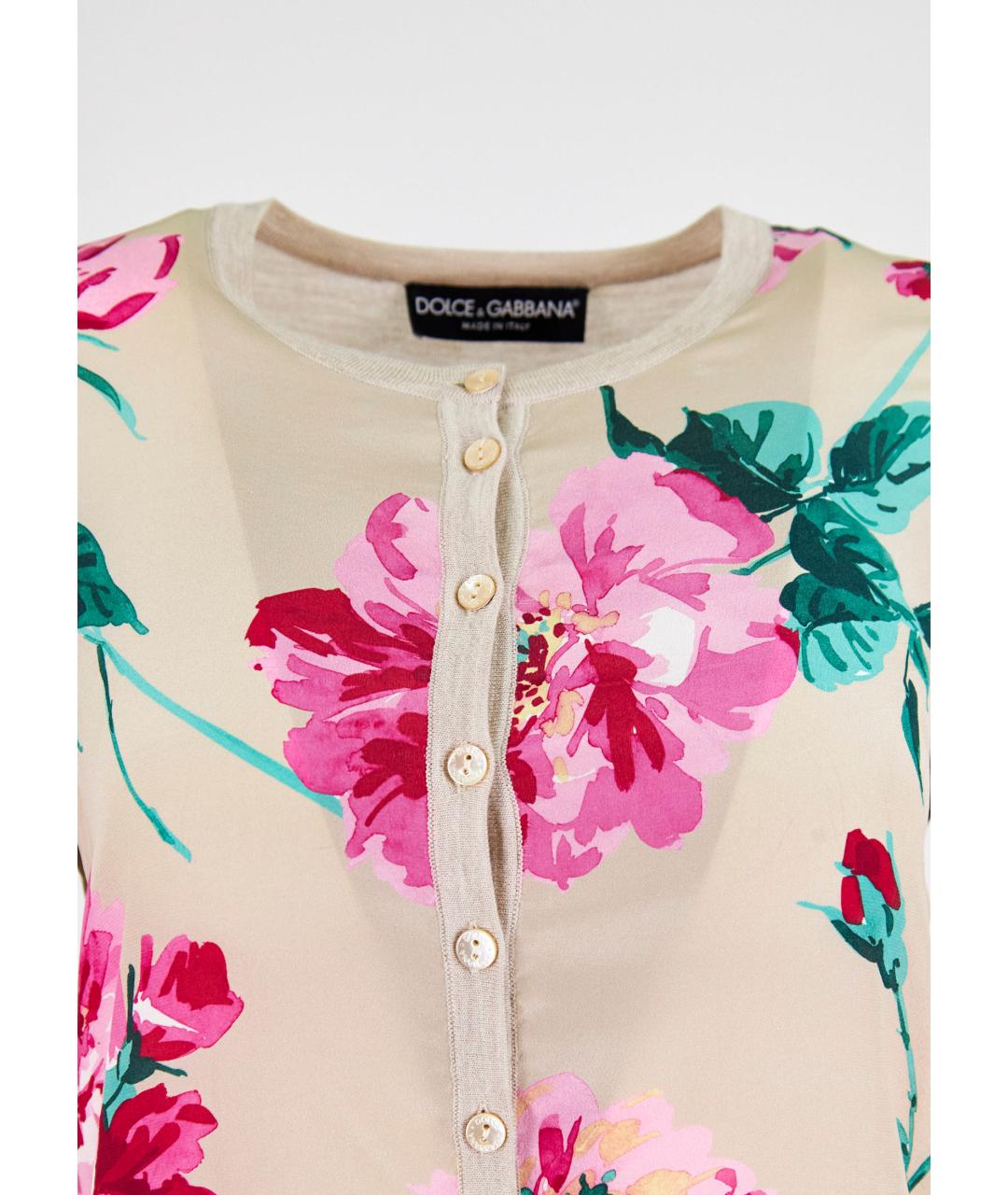 DOLCE&GABBANA Бежевый шерстяной кардиган, фото 4