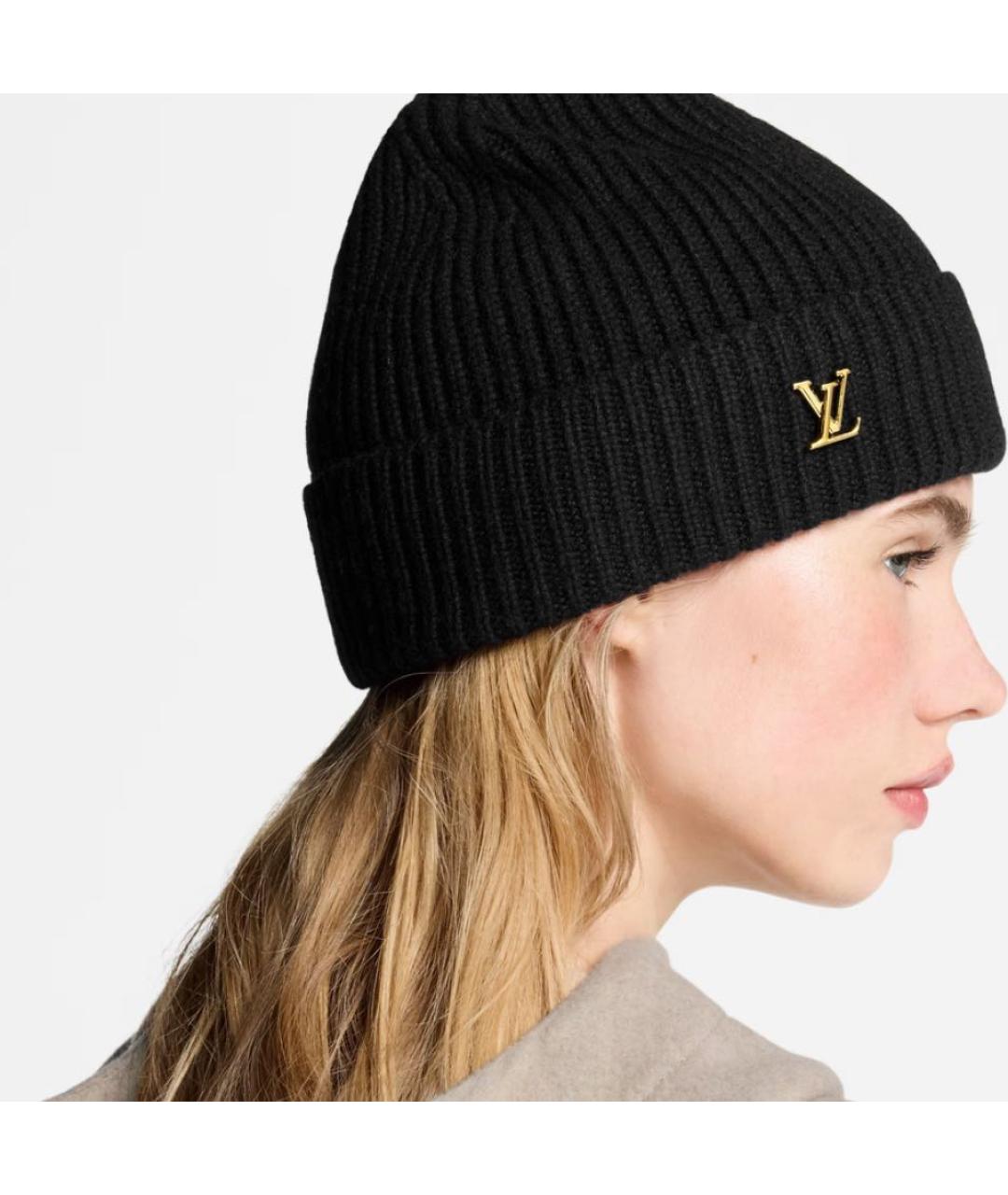 LOUIS VUITTON Черная шапка, фото 3