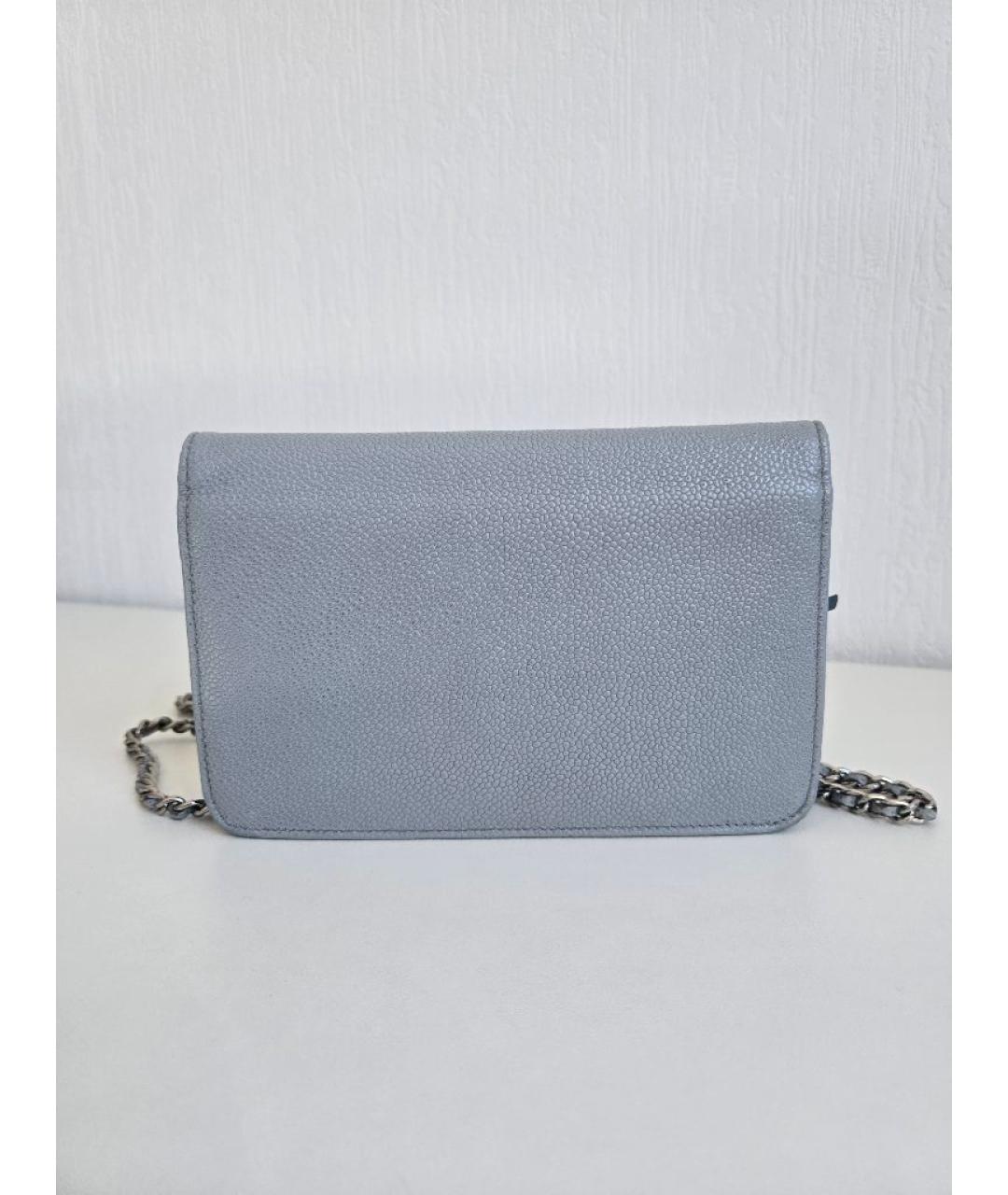 CHANEL Голубая кожаная сумка через плечо, фото 2