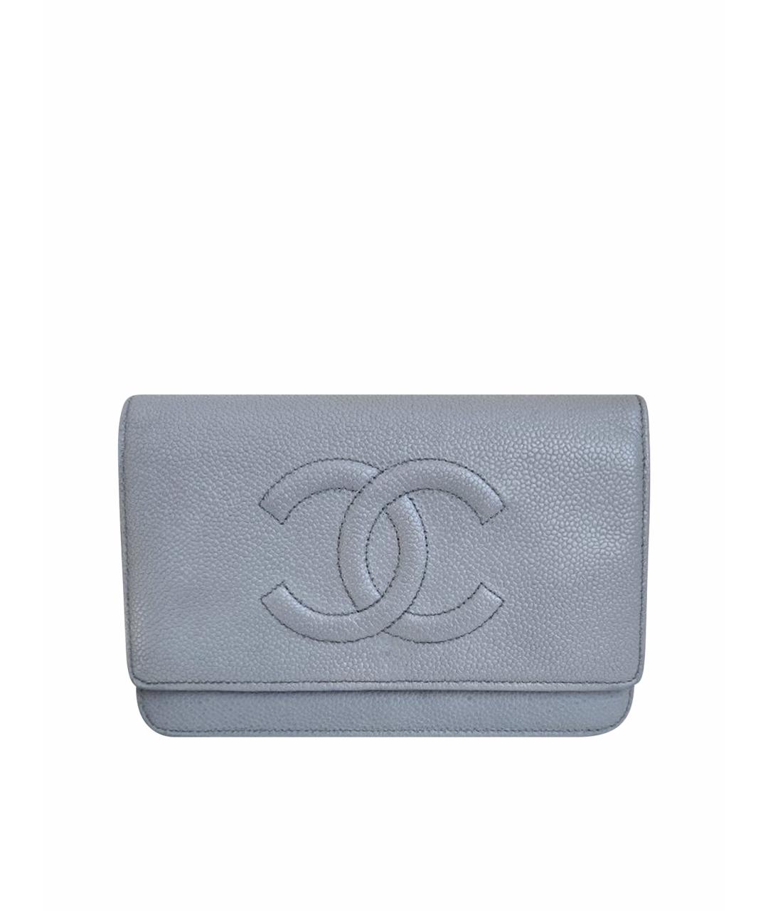 CHANEL Голубая кожаная сумка через плечо, фото 1