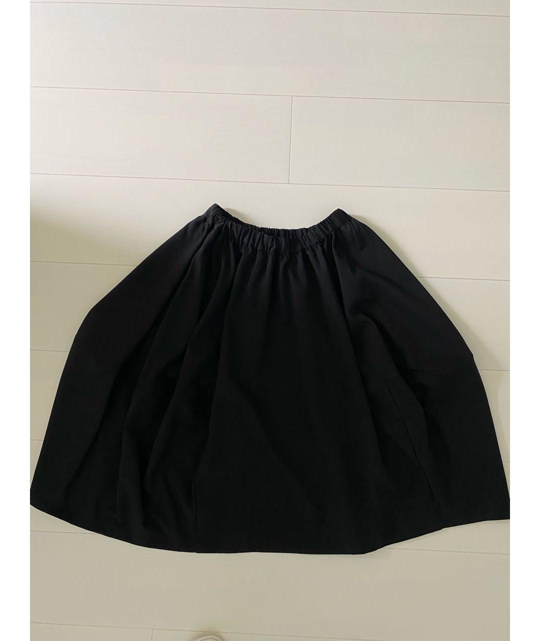 COMME DES GARÇONS Черная шерстяная юбка миди, фото 2