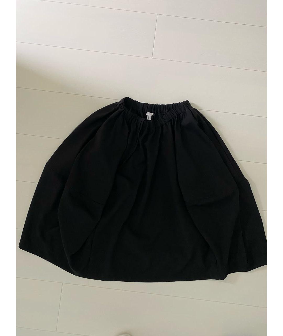 COMME DES GARÇONS Черная шерстяная юбка миди, фото 6
