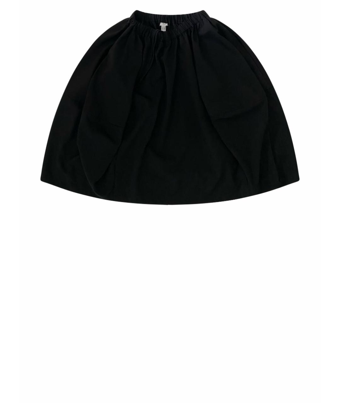 COMME DES GARÇONS Черная шерстяная юбка миди, фото 1