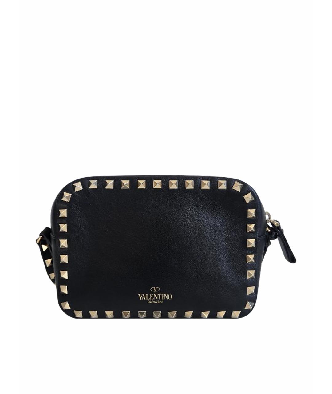 VALENTINO Черная кожаная сумка через плечо, фото 1