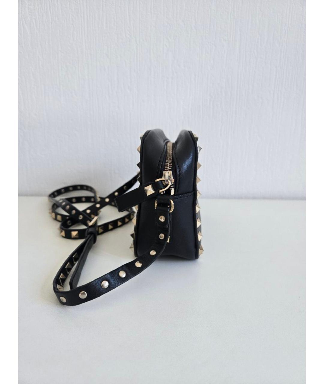 VALENTINO Черная кожаная сумка через плечо, фото 4
