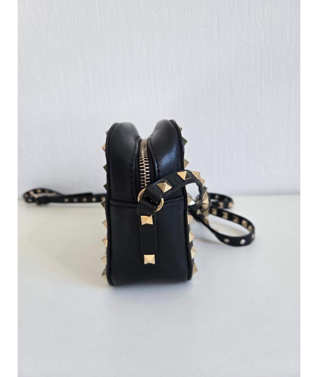 VALENTINO Черная кожаная сумка через плечо, фото 3