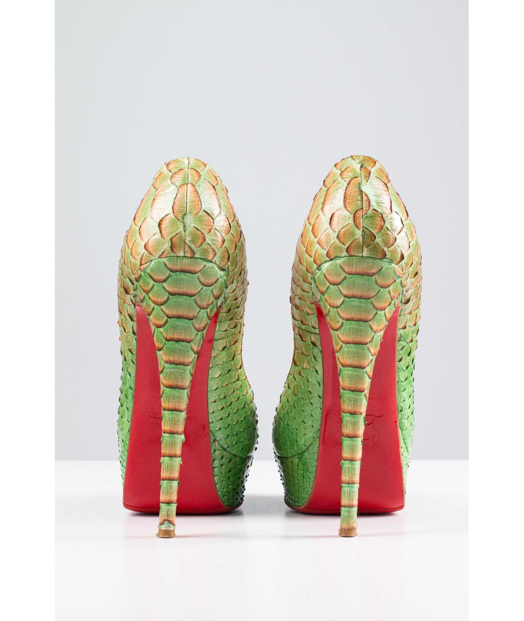 CHRISTIAN LOUBOUTIN Зеленые кожаные туфли, фото 4