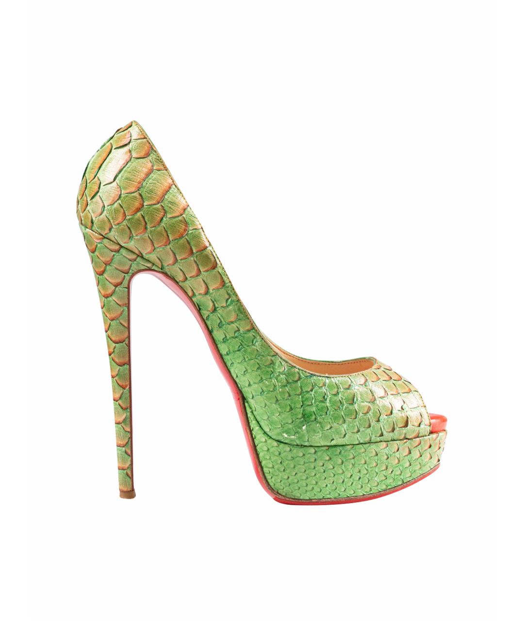 CHRISTIAN LOUBOUTIN Зеленые кожаные туфли, фото 1