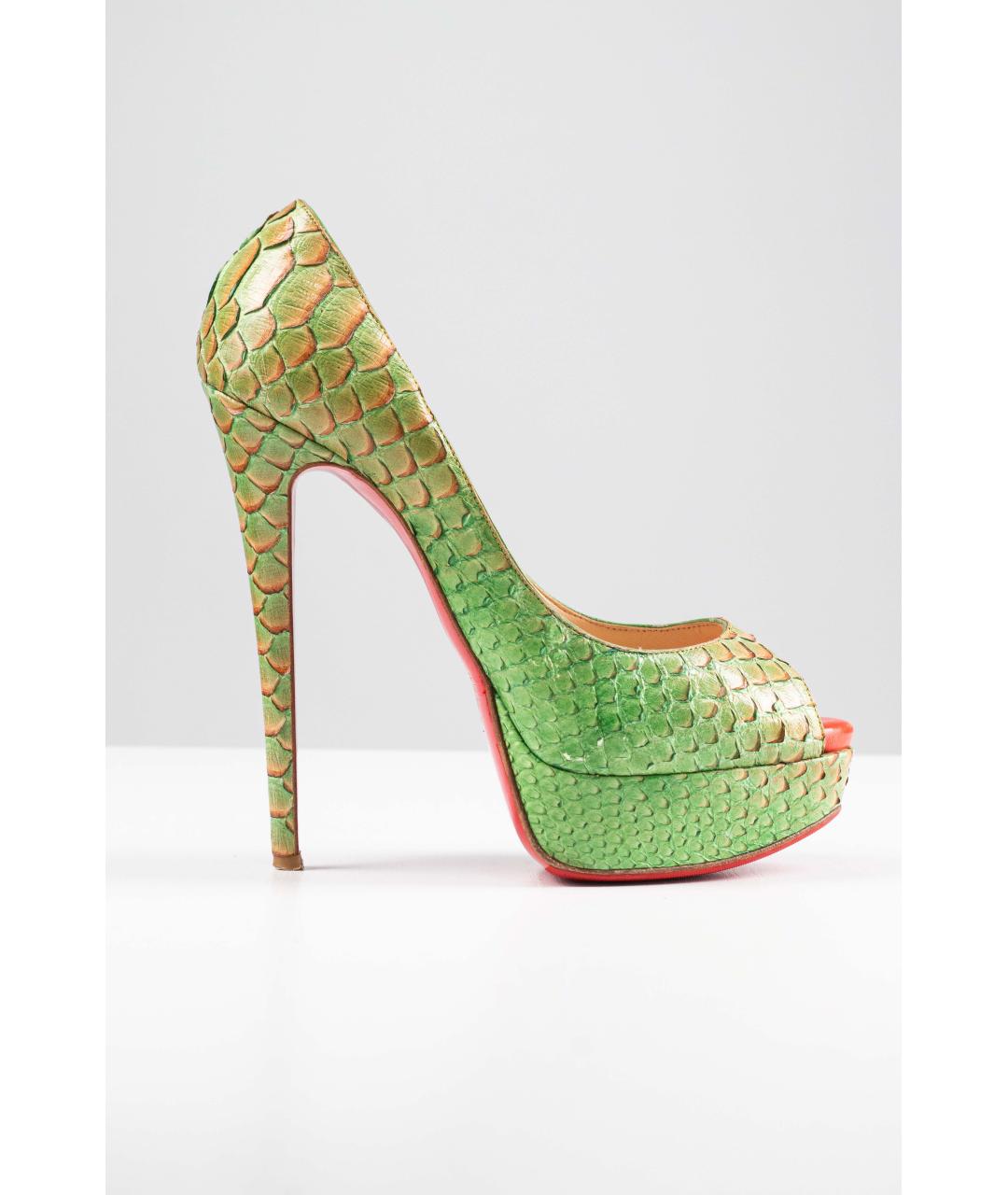 CHRISTIAN LOUBOUTIN Зеленые кожаные туфли, фото 6