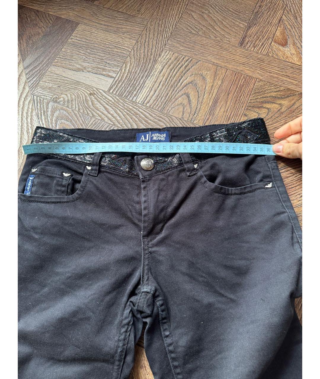 ARMANI JEANS Черные хлопковые прямые джинсы, фото 6