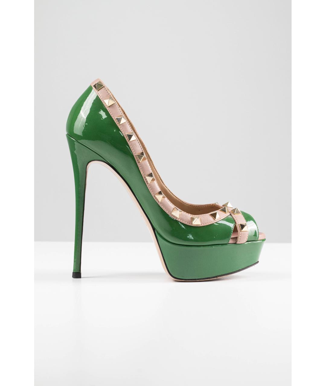 VALENTINO Зеленые туфли из лакированной кожи, фото 5