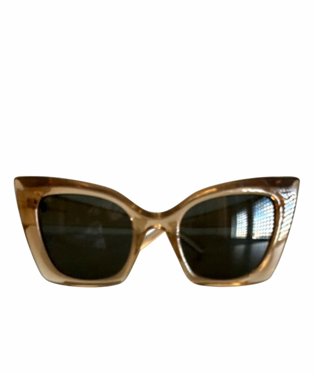 SAINT LAURENT Коричневые пластиковые солнцезащитные очки, фото 1