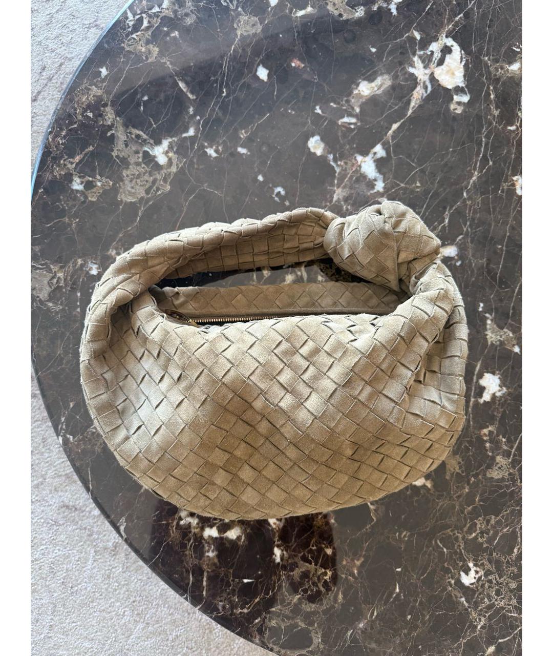 BOTTEGA VENETA Хаки замшевая сумка с короткими ручками, фото 5