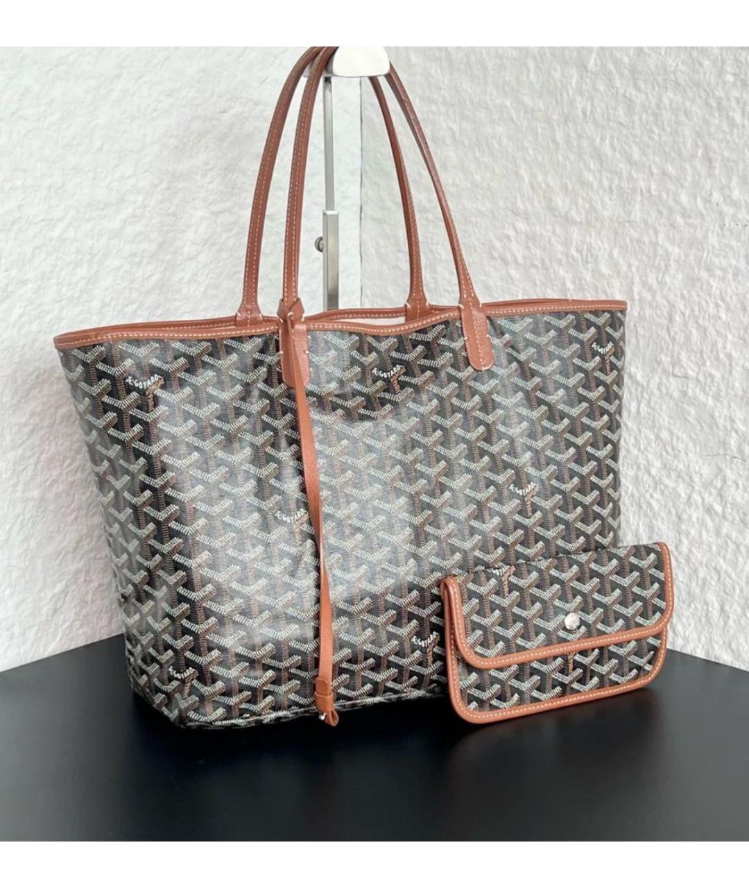 GOYARD Коричневая кожаная сумка тоут, фото 3
