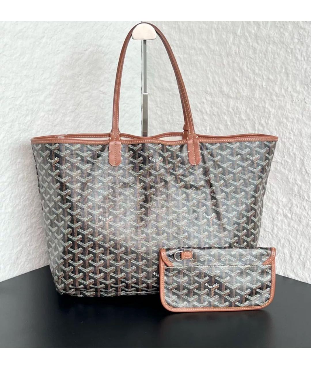 GOYARD Коричневая кожаная сумка тоут, фото 4