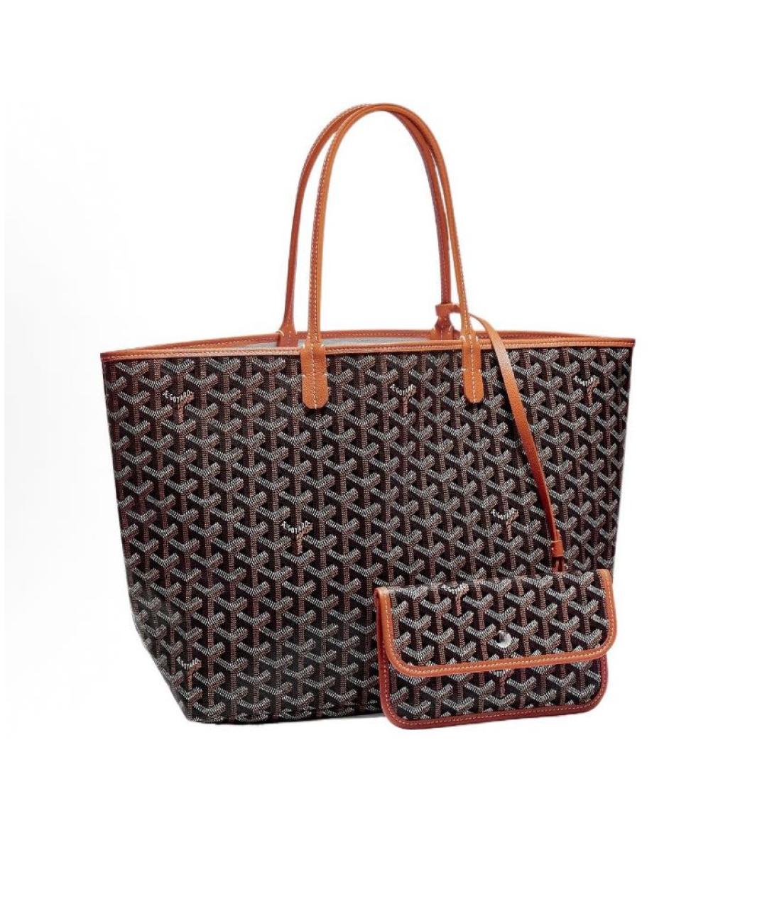 GOYARD Коричневая кожаная сумка тоут, фото 5