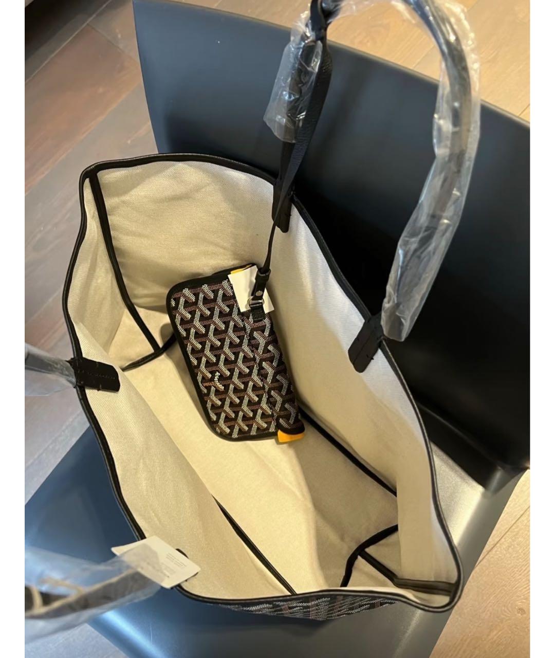 GOYARD Черная кожаная сумка тоут, фото 3