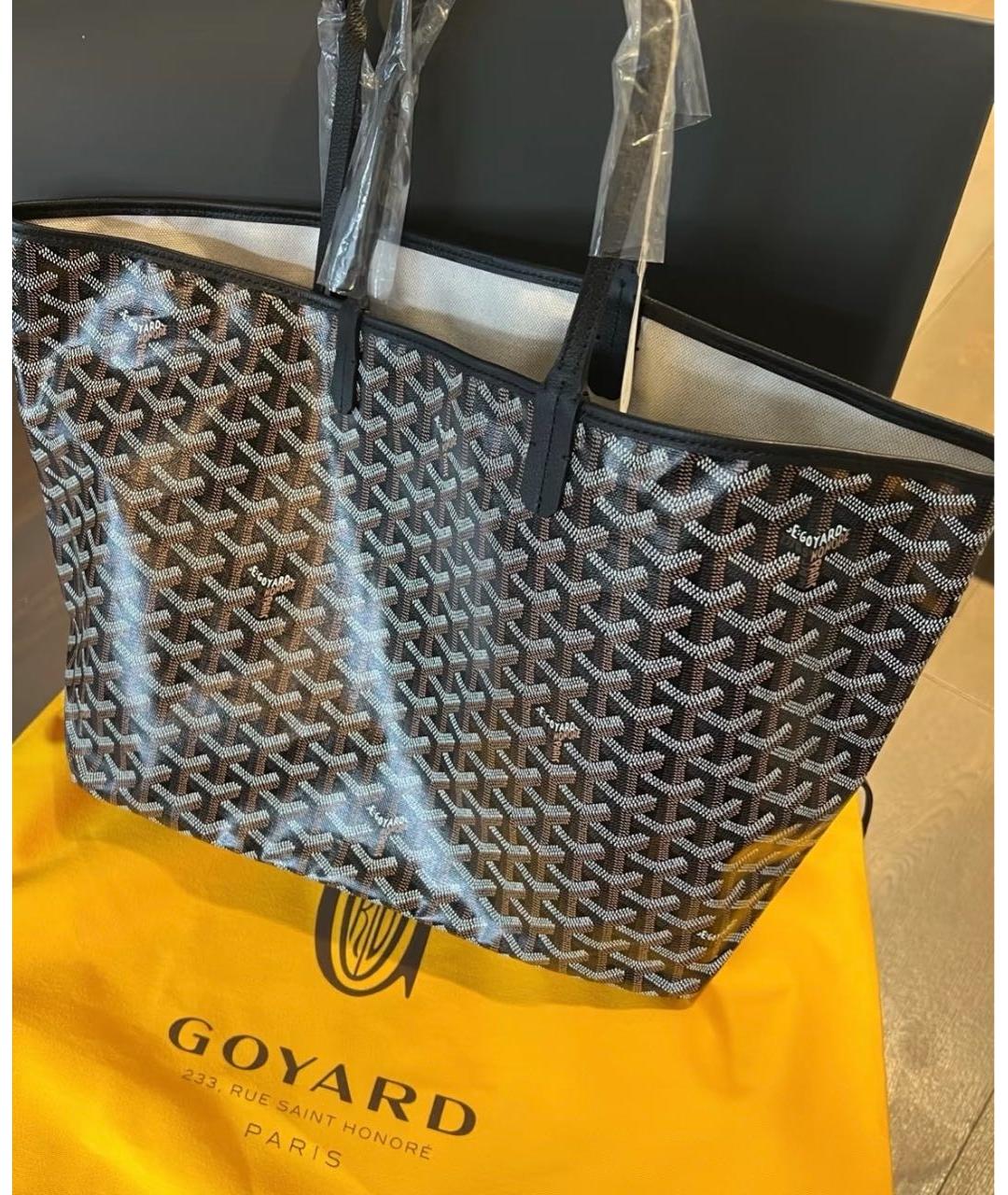 GOYARD Черная кожаная сумка тоут, фото 2