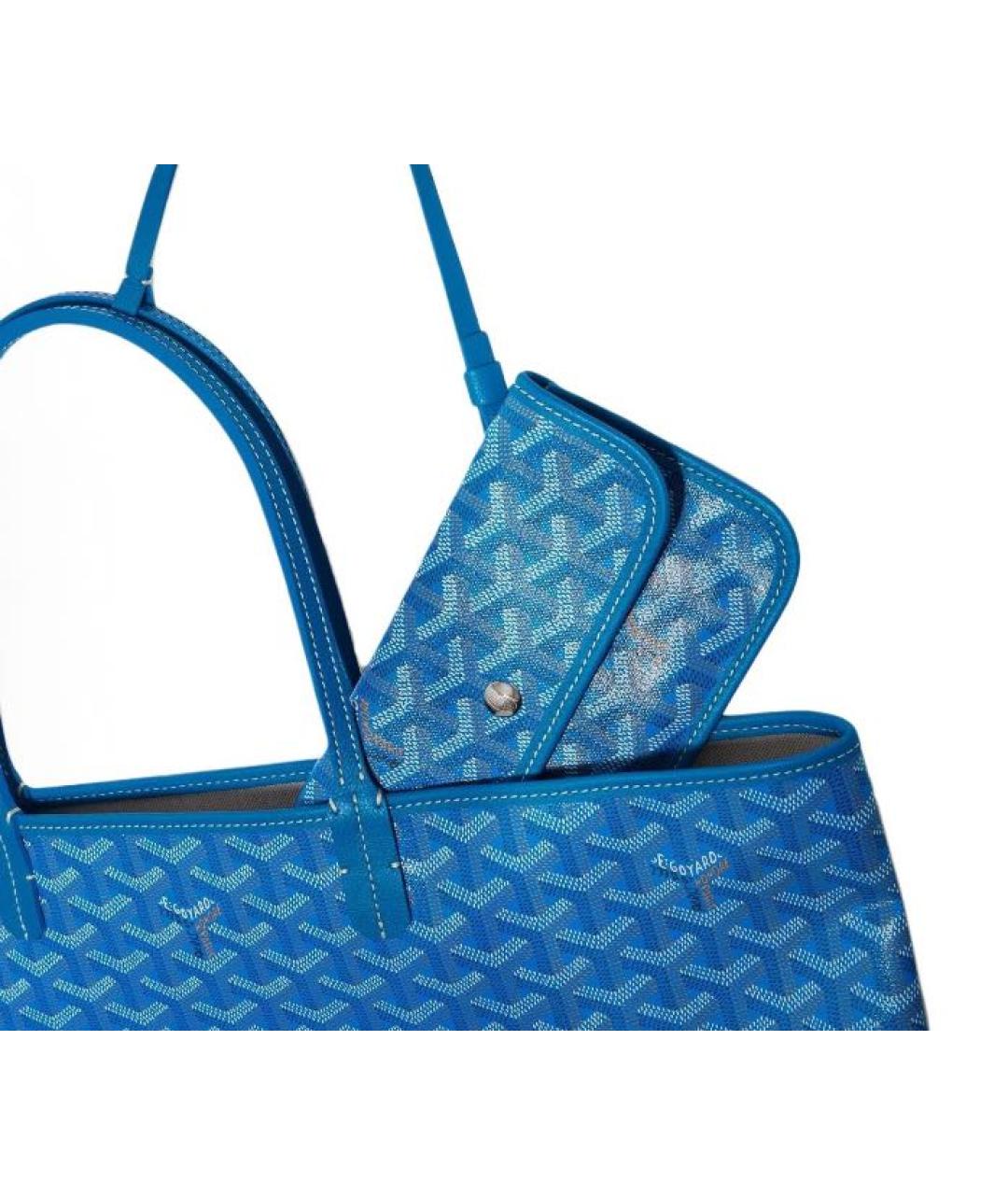 GOYARD Голубая кожаная сумка тоут, фото 2