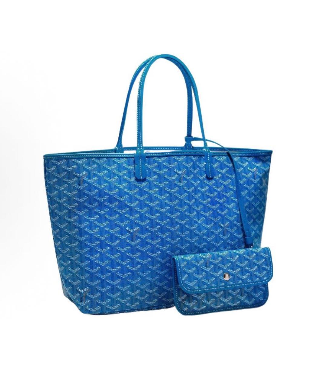 GOYARD Голубая кожаная сумка тоут, фото 5