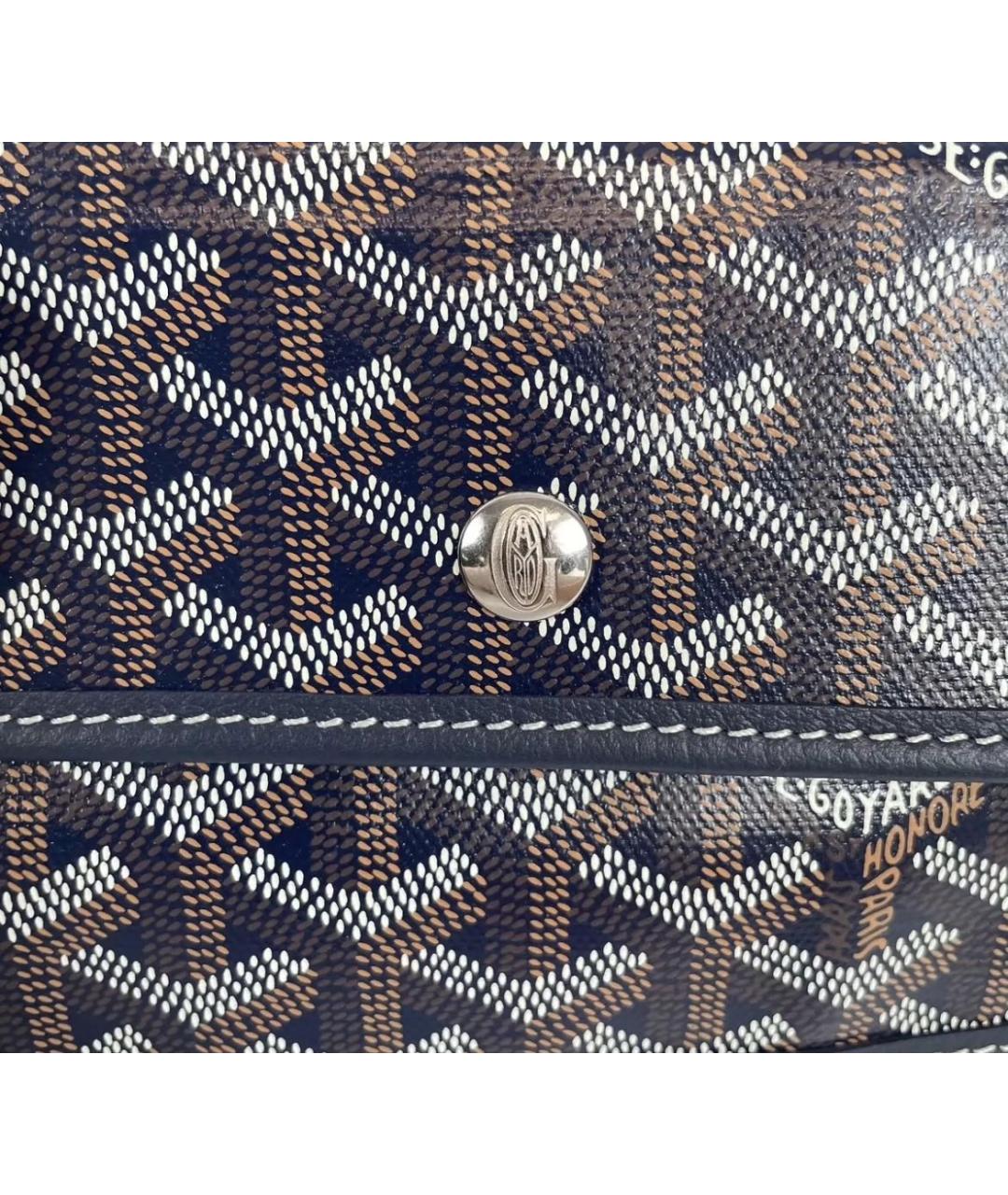 GOYARD Темно-синяя кожаная сумка тоут, фото 4