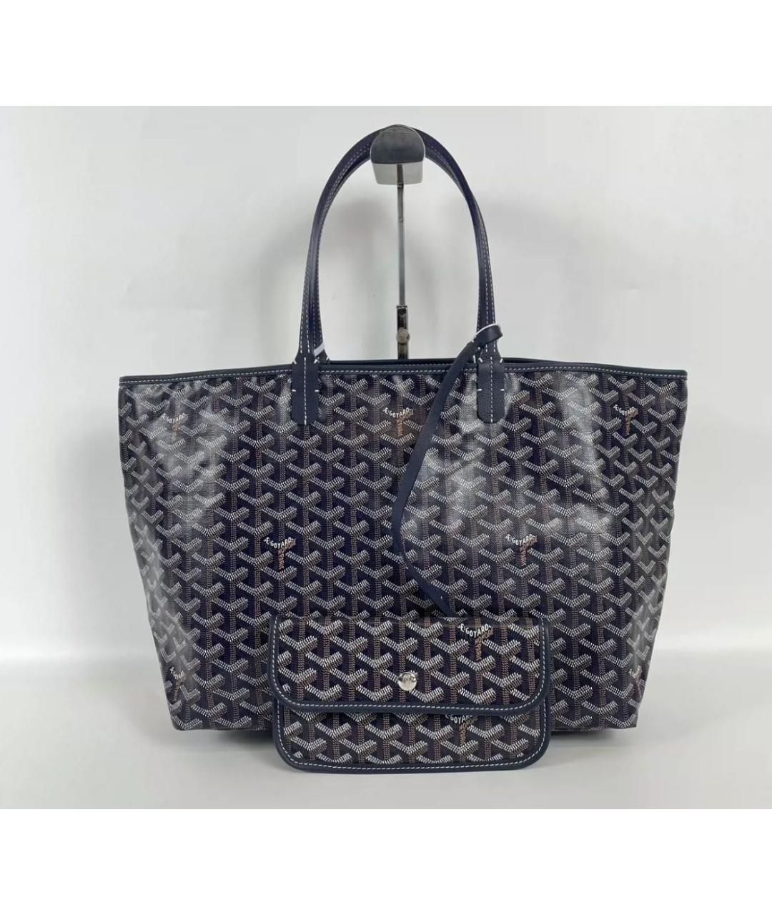 GOYARD Темно-синяя кожаная сумка тоут, фото 2