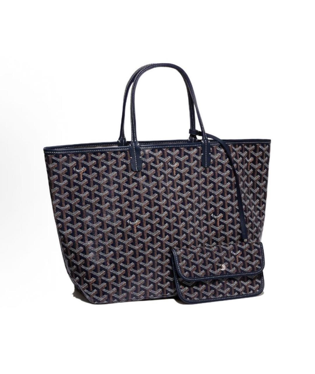 GOYARD Темно-синяя кожаная сумка тоут, фото 6