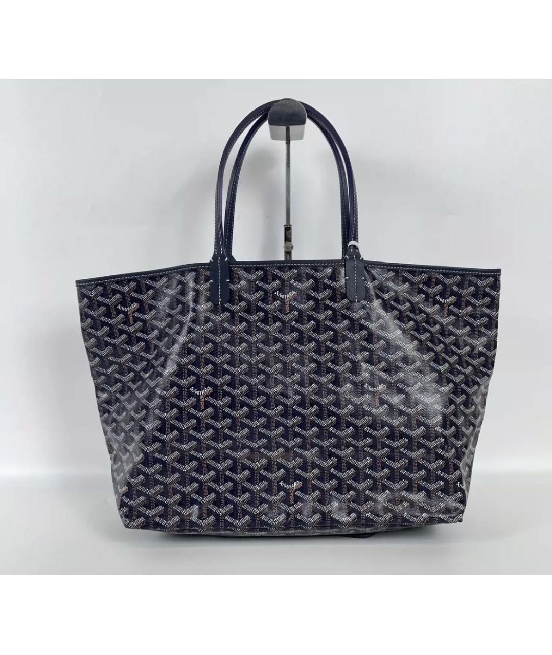 GOYARD Темно-синяя кожаная сумка тоут, фото 3