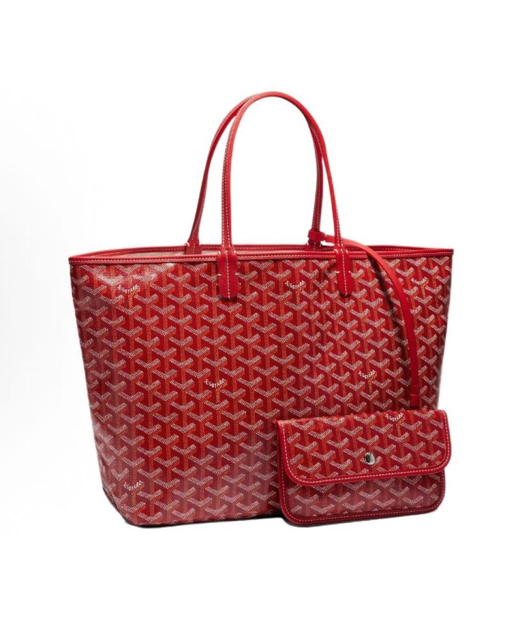 GOYARD Бордовая кожаная сумка тоут, фото 6