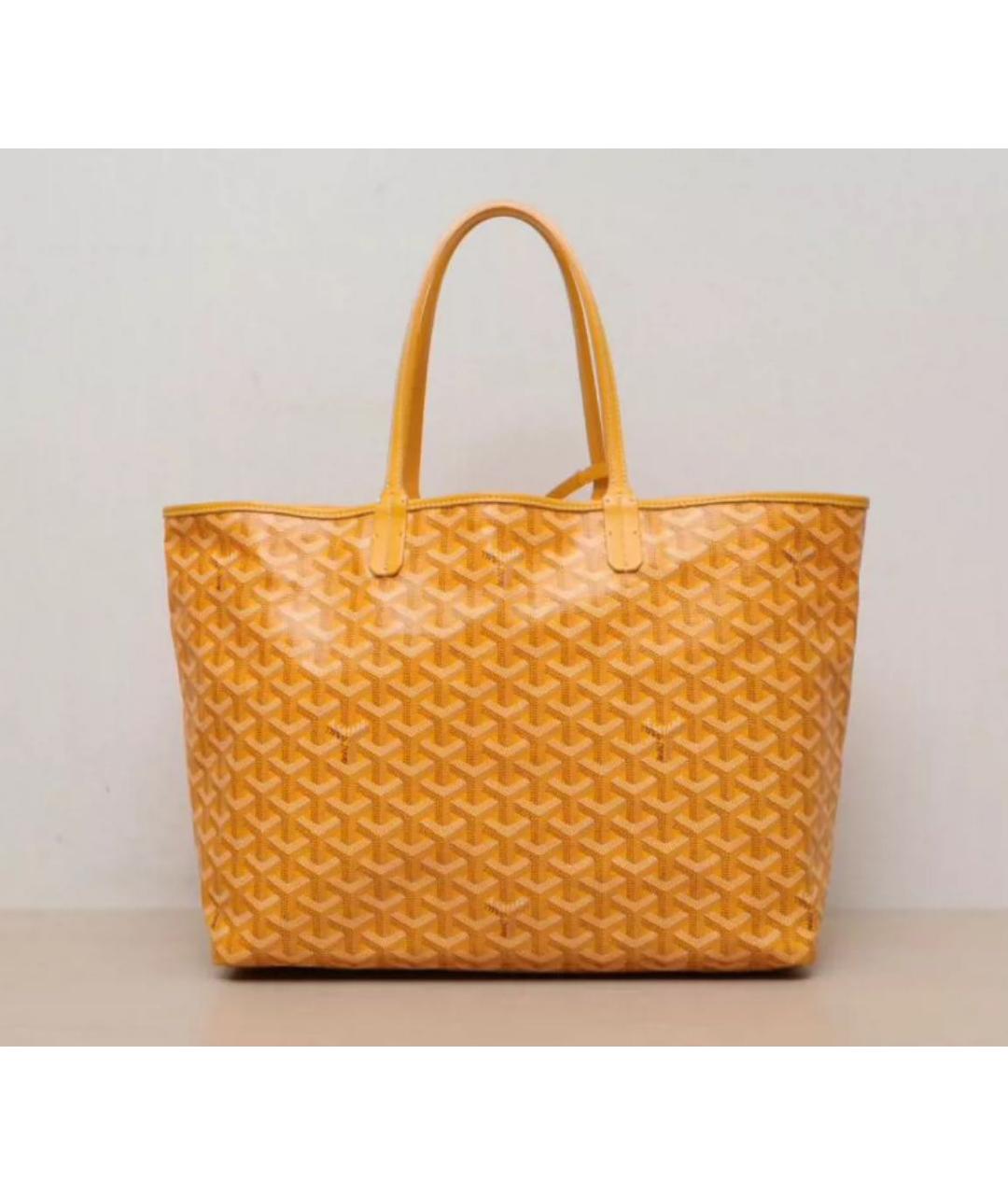 GOYARD Желтая кожаная сумка тоут, фото 2