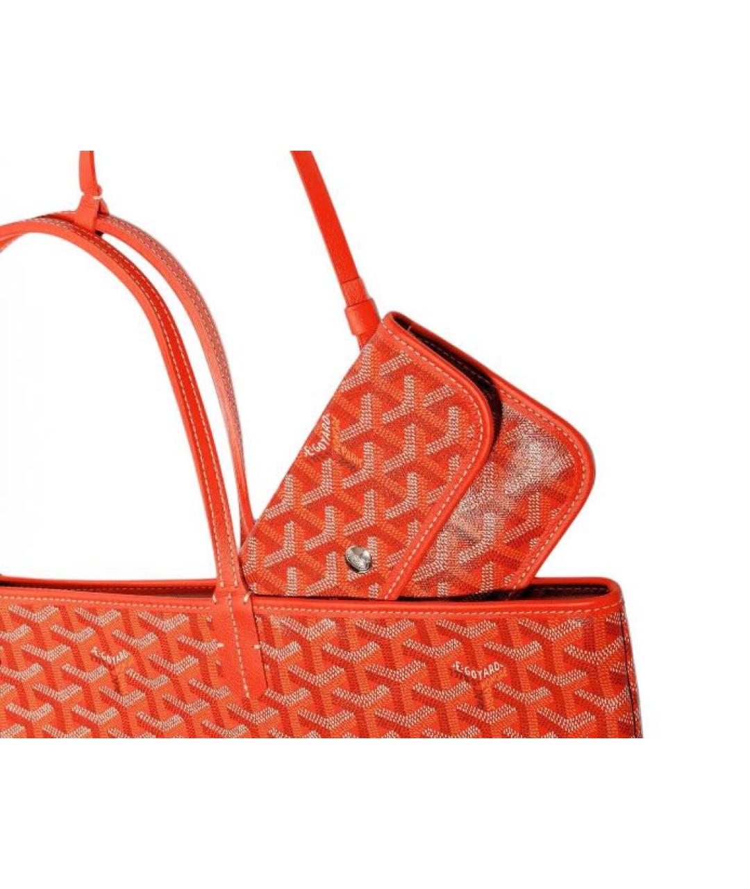GOYARD Оранжевая кожаная сумка тоут, фото 2