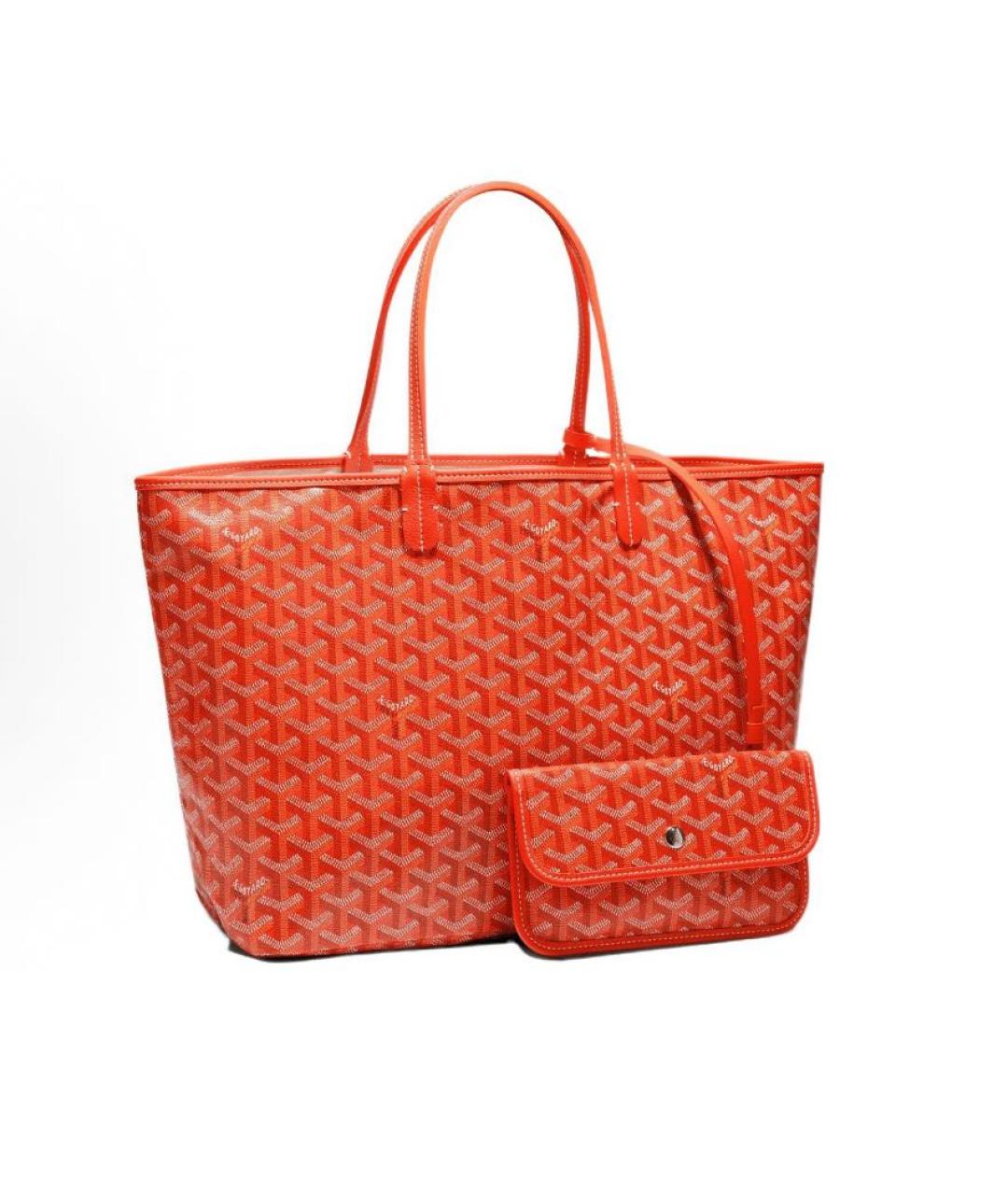 GOYARD Оранжевая кожаная сумка тоут, фото 4