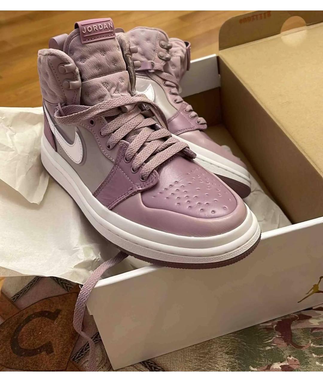 NIKE Фиолетовые кожаные кроссовки, фото 3