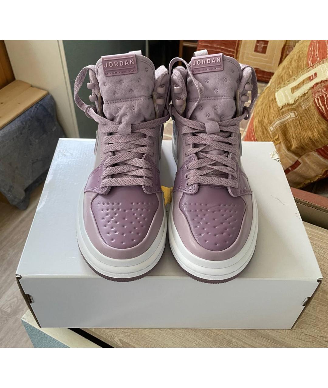 NIKE Фиолетовые кожаные кроссовки, фото 4