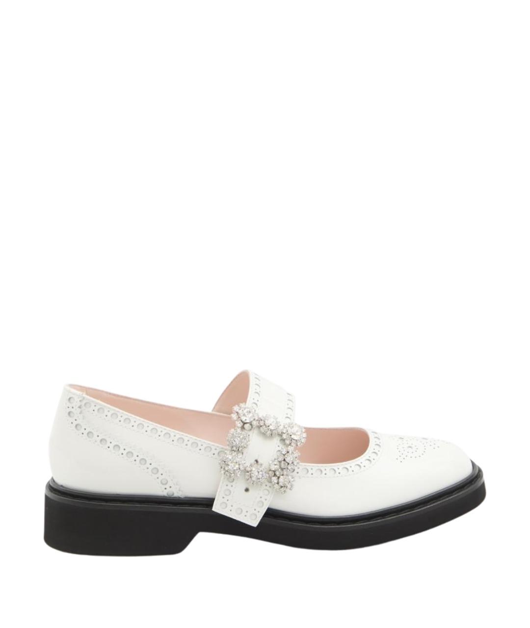 ROGER VIVIER Белые кожаные балетки, фото 1
