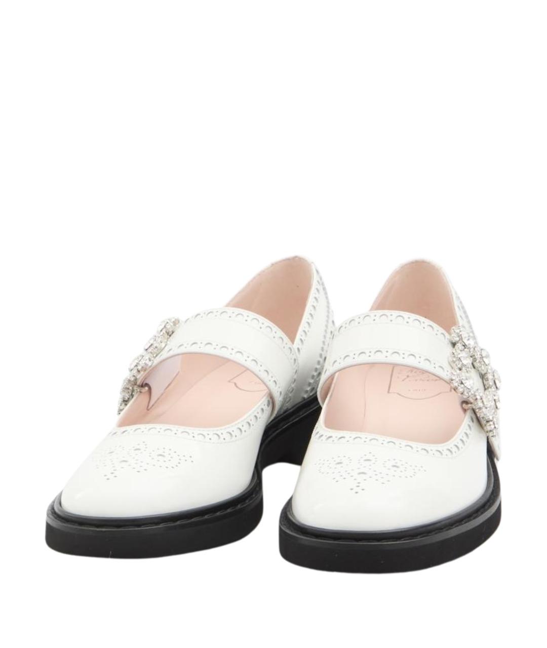 ROGER VIVIER Белые кожаные балетки, фото 2