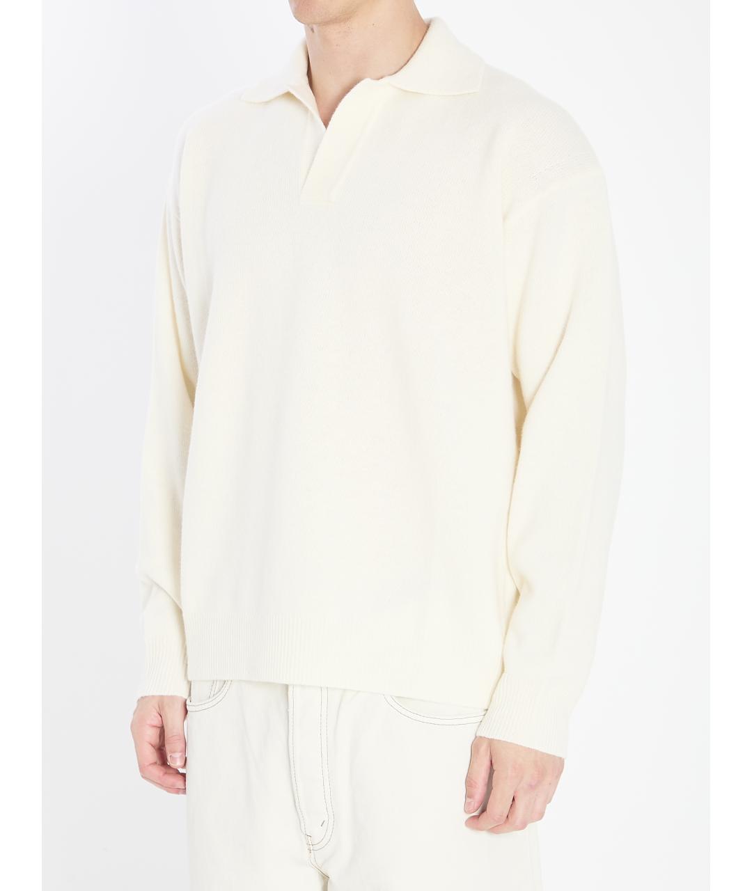 ROBERTO COLLINA Белый шерстяной джемпер / свитер, фото 3